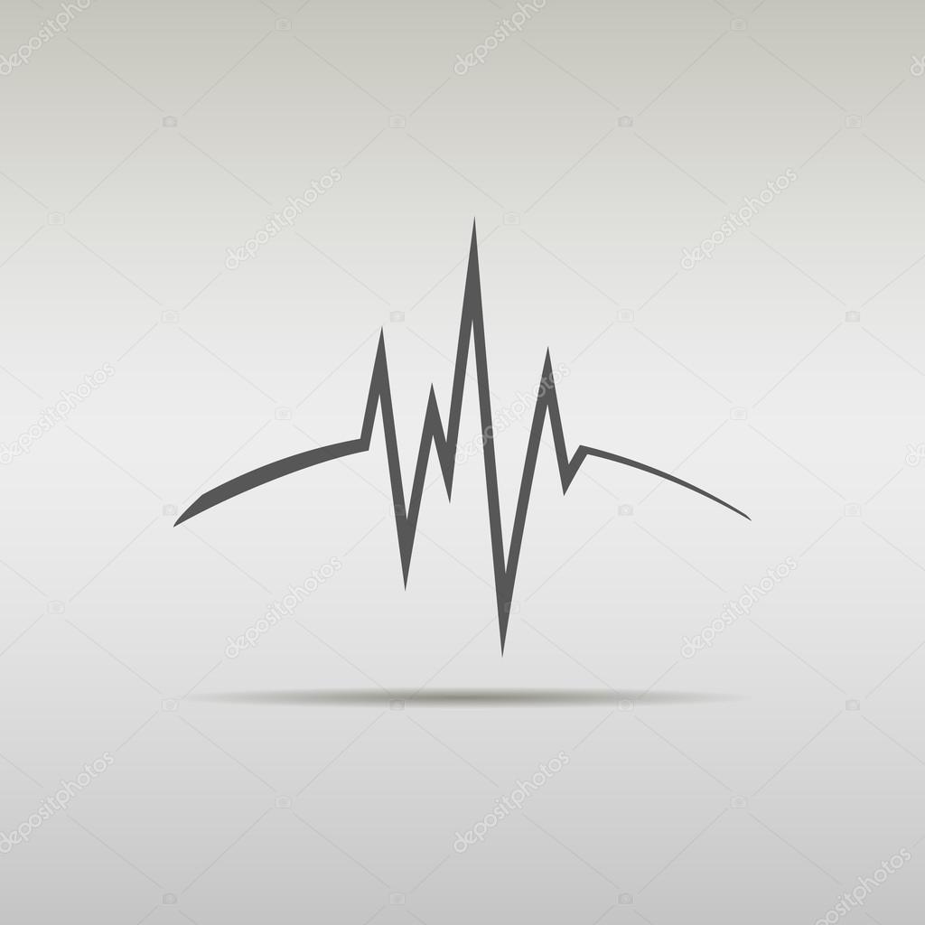 Heart beat, cardiogram, medical.  sound waves. company logo