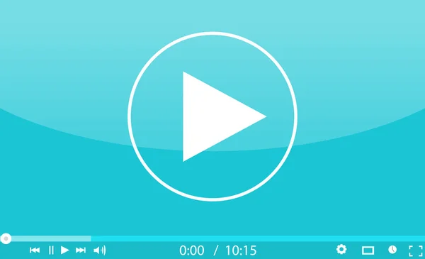 Plat schoon video player voor het web en mobiele apps — Stockvector