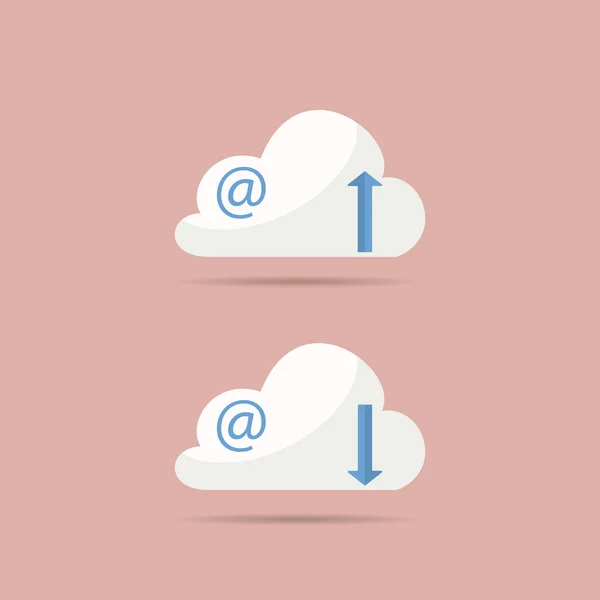 Scaricare e caricare cloud set — Vettoriale Stock