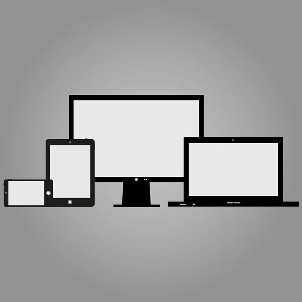 Conjunto de iconos de dispositivos electrónicos, ilustración vectorial . —  Fotos de Stock