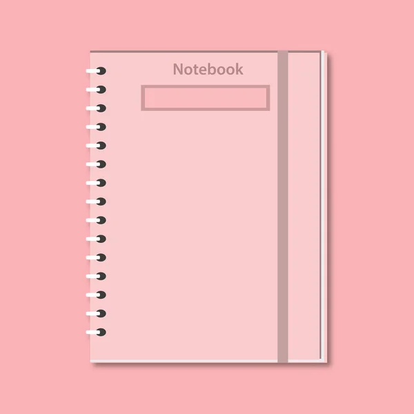 Caderno de escritório rosa no fundo — Fotografia de Stock