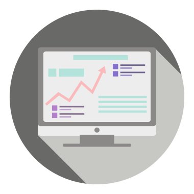 Infographic bilgisayarda. düz gölge