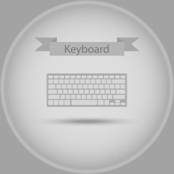 Clavier d'ordinateur minimaliste isolé, blanc, illustration — Image vectorielle