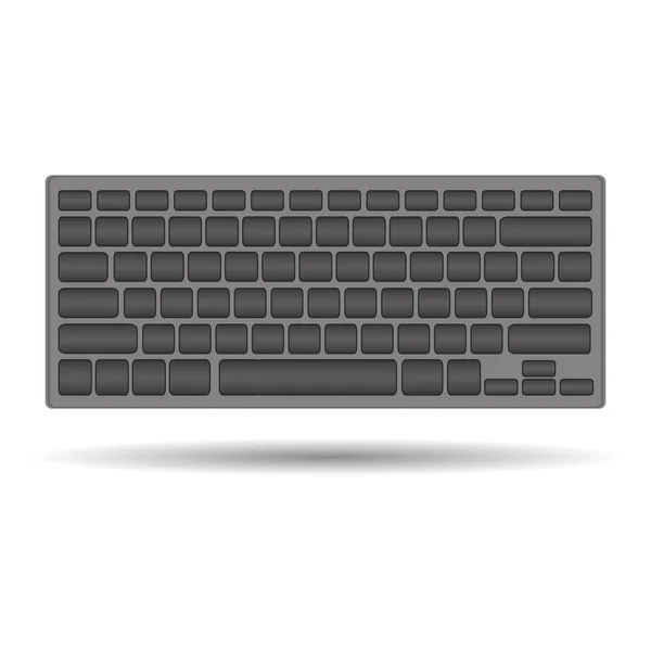 Vector blank computer keyboard on white background with shadow — Stock Vector
