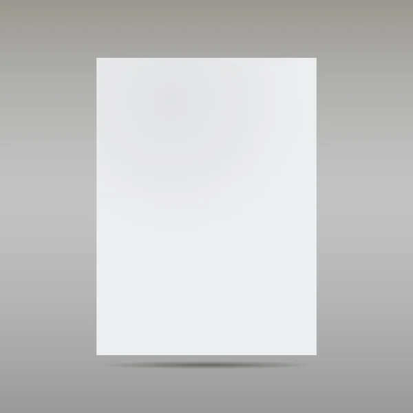 Weißes Blatt Papier auf grauem Hintergrund — Stockvektor