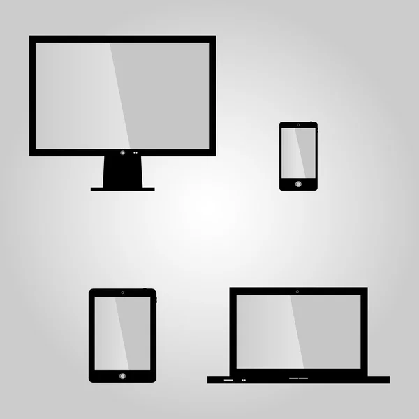 Conjunto de dispositivos digitais modernos — Vetor de Stock