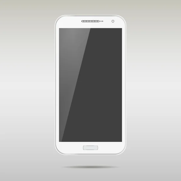 Blanco smartphone realista vector ilustración aislamiento. Teléfono móvil de estilo moderno . — Archivo Imágenes Vectoriales