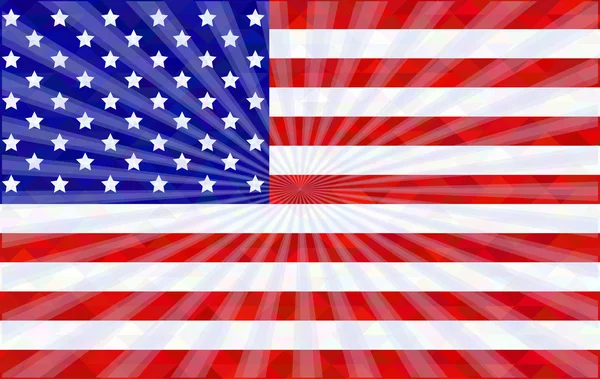Amerikaanse vlag met stralen — Stockvector