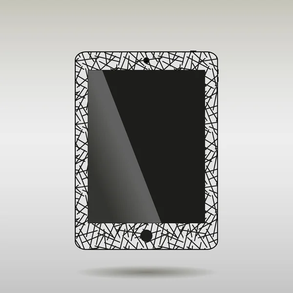 Tableta elegante con un patrón en el cuerpo — Vector de stock