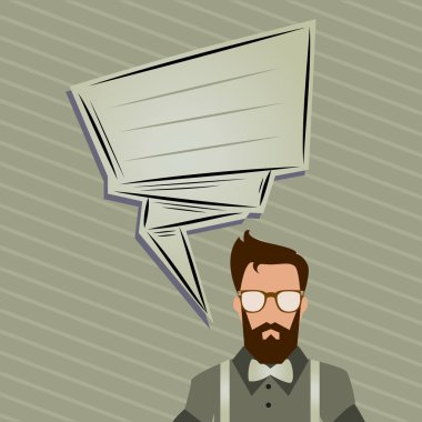 adam diyor. dialogue pencere. hipster sakal