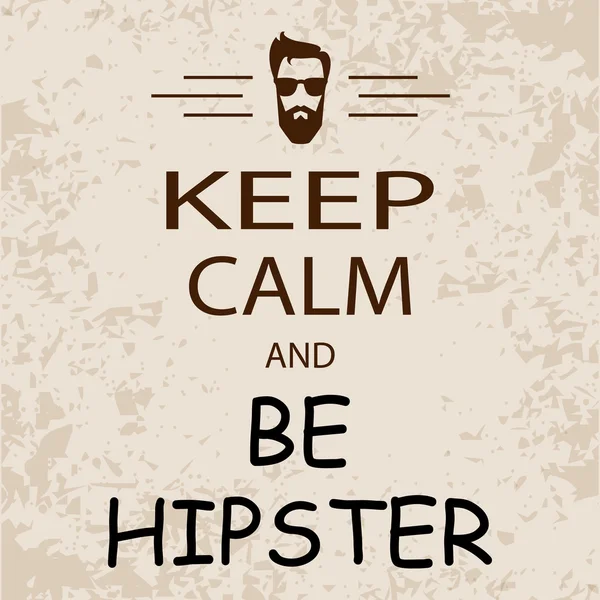 Cool banner keep calm and be hipster — Stock Vector