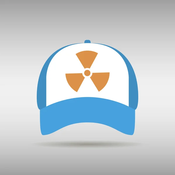 Mütze mit einem Symbol für Strahlenschutz — Stockvektor