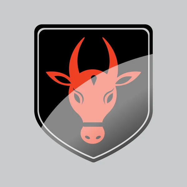 Carne de vaca. Casa dos Bifes. logotipo fazenda poderosa — Vetor de Stock