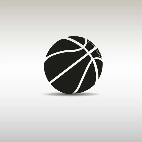 Basketball isolé sur fond gris — Image vectorielle