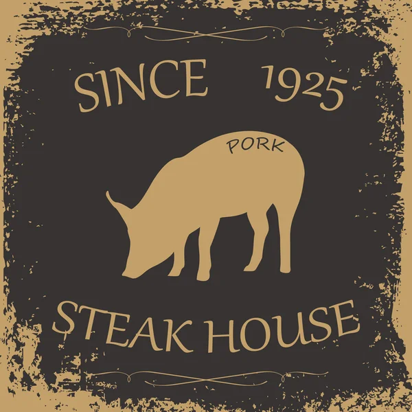Vintage Steak House Poster — Stock Vector