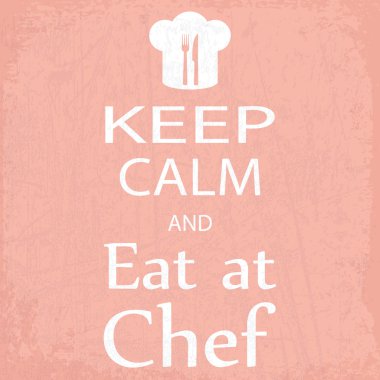 banner keep calm and eat at chef clipart