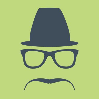 şapka, gözlük ve bıyık hipster