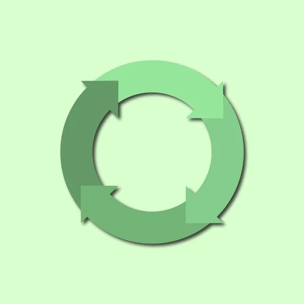 Refrescar símbolo sobre fondo verde, limpio — Vector de stock