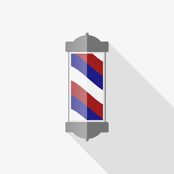 Régi vágású vintage ezüst és üveg barber shop pole, piros, kék és fehér csíkokkal. — Stock Vector