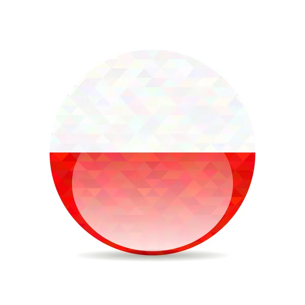 Bandera de Polonia en cristal — Vector de stock
