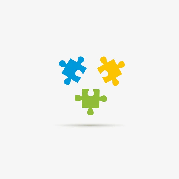 Puzzle tér logo design sablon. — Stock Vector