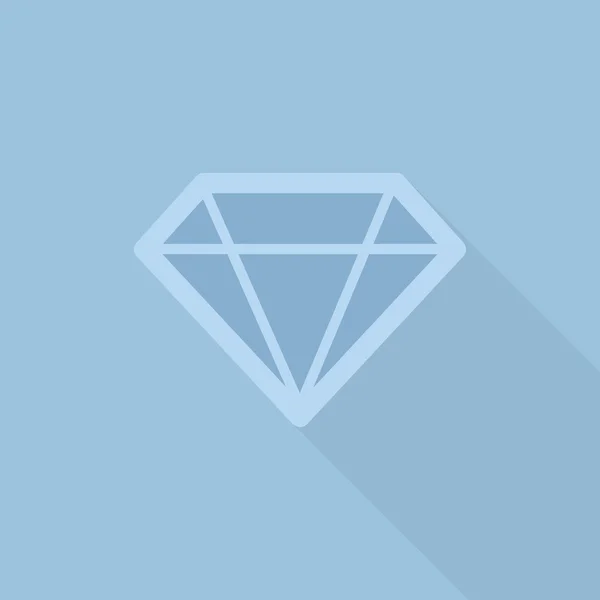 Diamante estilo plano con sombra larga — Vector de stock