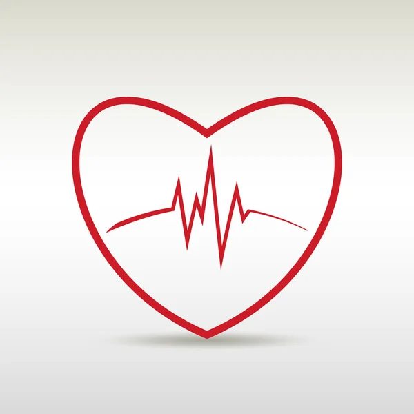 Tıbbi tasarım, logo şablonu, temiz. kalp atışı — Stok Vektör