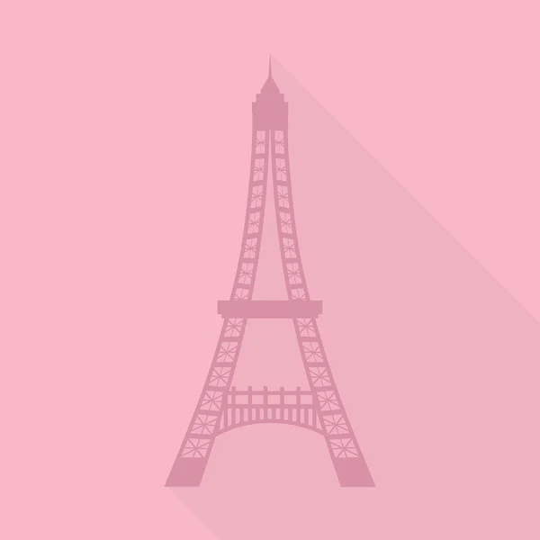 Ícone plano da Torre Eiffel — Vetor de Stock