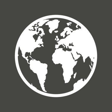 Küre işareti simgesi. Dünya harita Coğrafya sembolü.