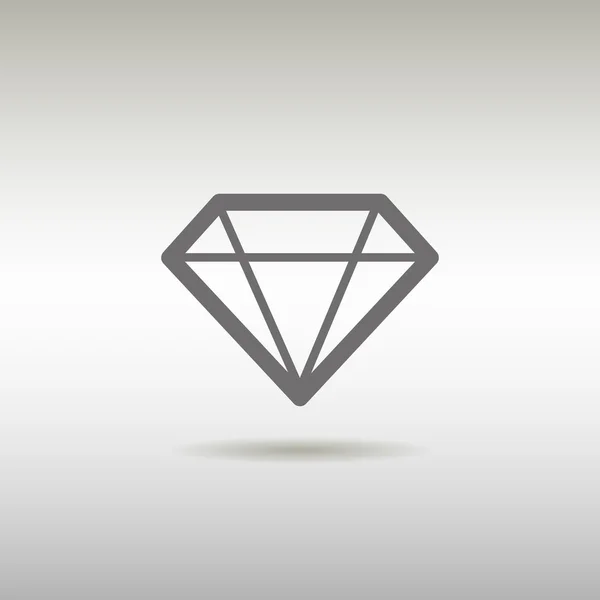 Logotipo de diamante con sombra — Vector de stock