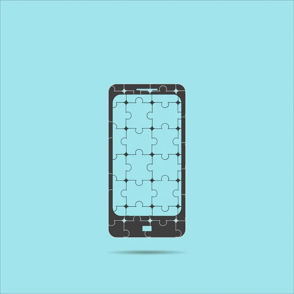 Smartphone in puzzle pieces — Stock Vector