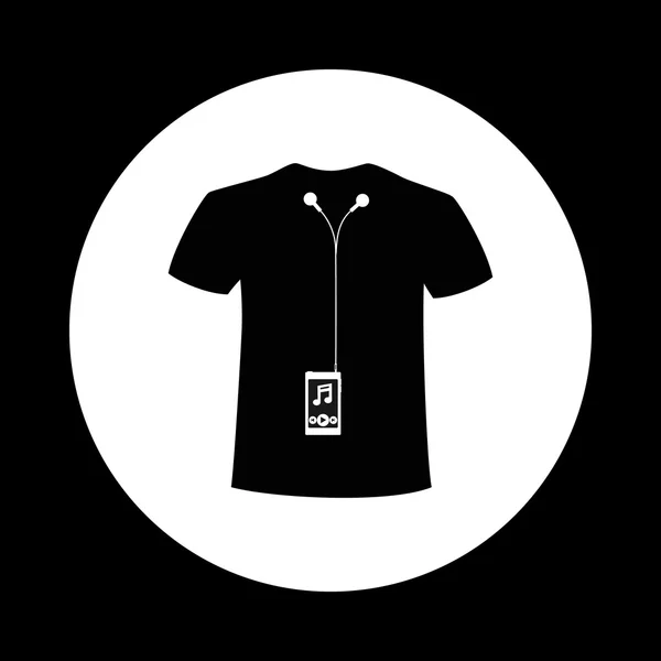T-shirt och ett tecken på musikspelaren — Stock vektor