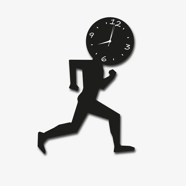 Concepto de hombre de negocios. hombre reloj corre — Vector de stock