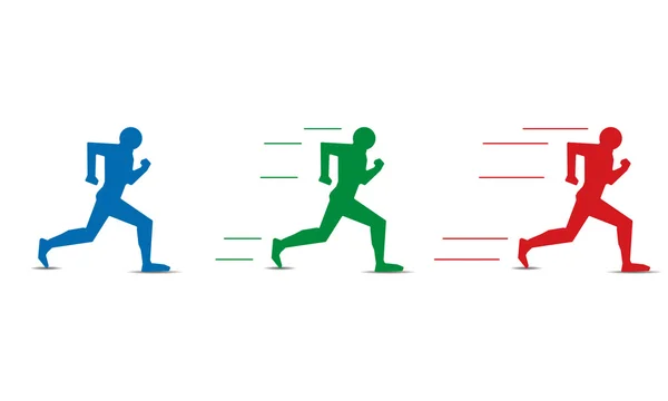 Différents niveaux de vitesse de course humaine — Image vectorielle