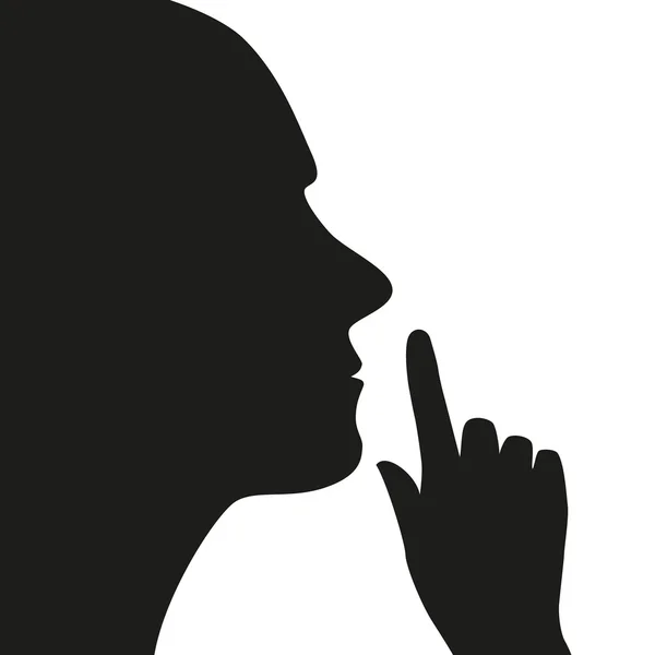 Silence icône homme et main — Image vectorielle