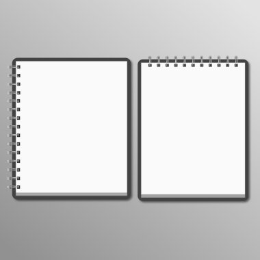 İki defter. yatay ve dikey