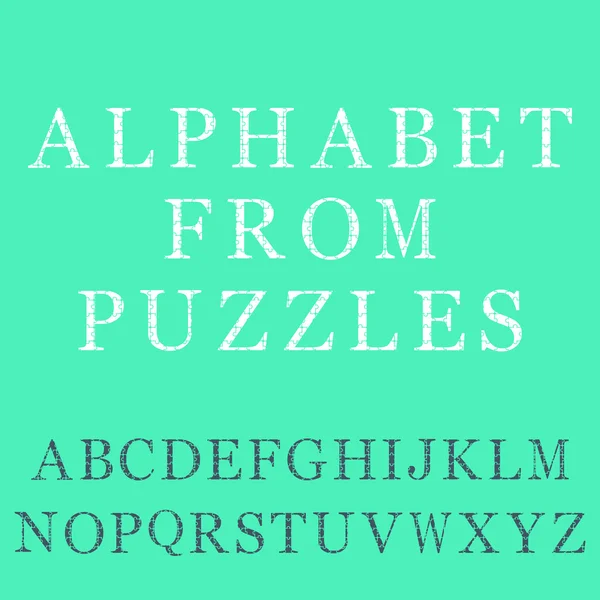 Alphabet aus Puzzles für das Web — Stockvektor