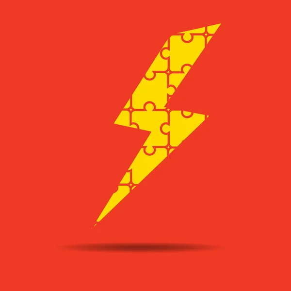 Lightning Bolt logo pussel — Stock vektor