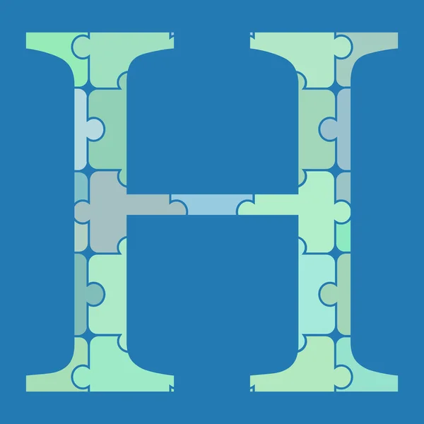Letra H en rompecabezas — Archivo Imágenes Vectoriales
