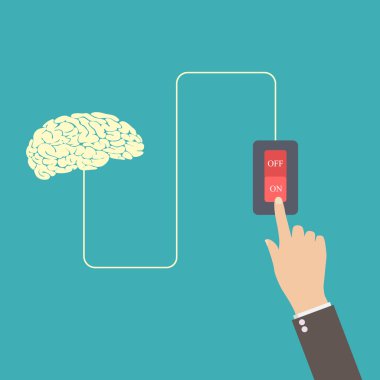 Fikri aç, beyindeki düğmeye elle basarak temsil et.