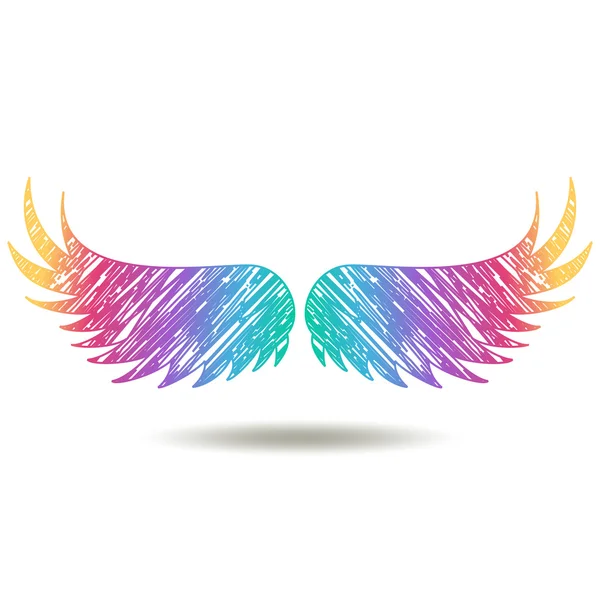 Κομψό λογότυπο ζωγράφισε φτερά — Διανυσματικό Αρχείο