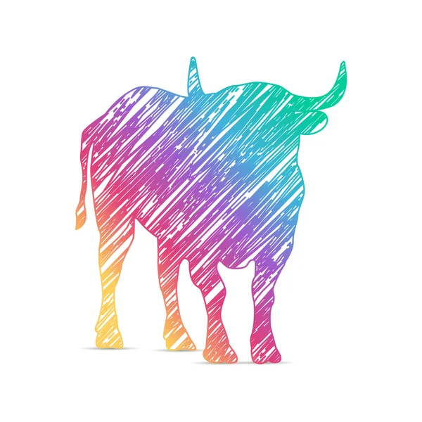 Painted bull. logo icon — Stock Vector