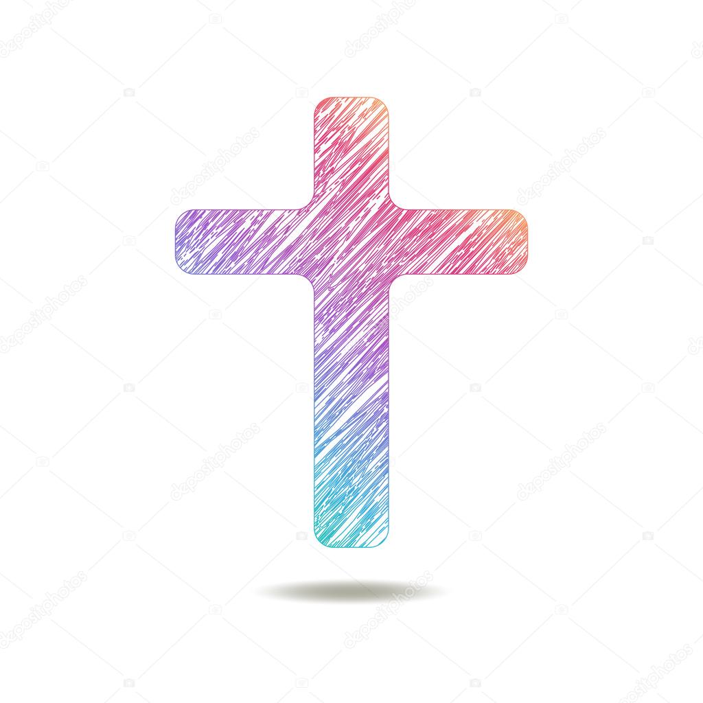 Painted Cross logo. colors of rainbow