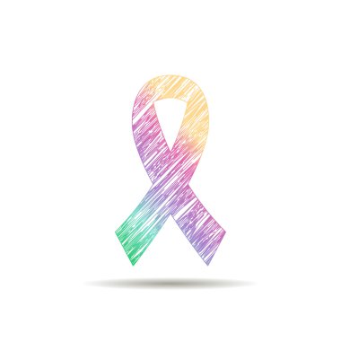 Gökkuşağının renkleri boyalı şerit logosu