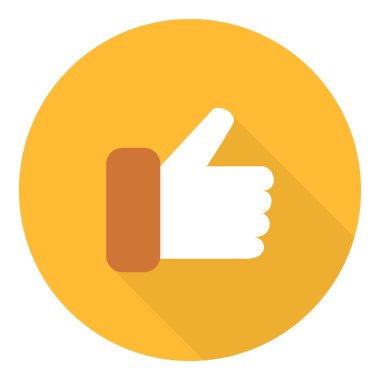 El parmak tabela. Sembol başparmak. Düz tasarım stili.