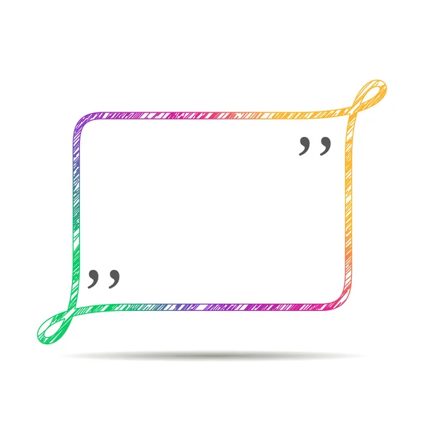 Citation modèle vierge. Citation bulle. le chiffre pour le dossier. logo en différentes couleurs — Image vectorielle