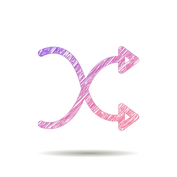 De kruisende pijlen pictogram. Wisselen en zet, kruis symbool — Stockvector