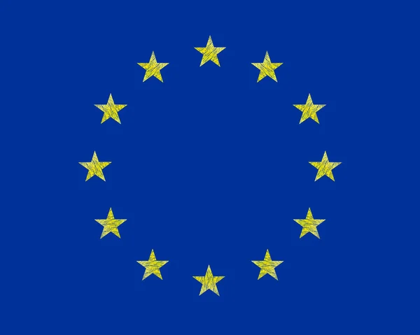 Originelle und einfache Europafahne — Stockvektor