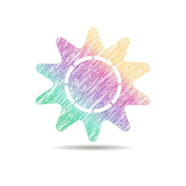 太陽の虹の色で描かれたロゴ — ストックベクタ