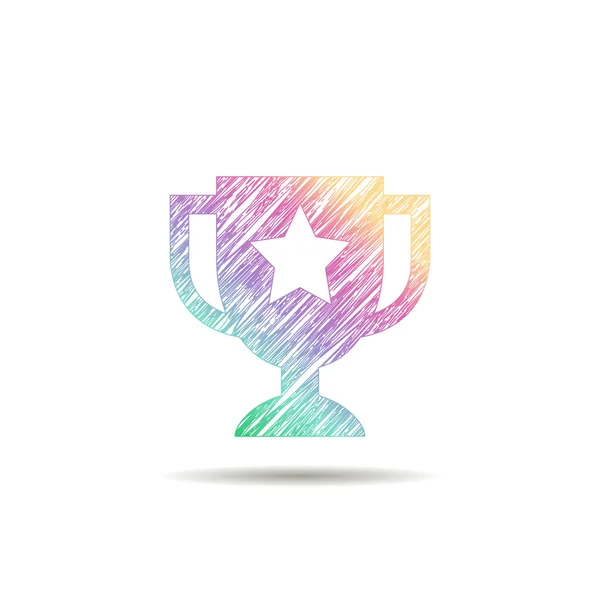 Sportovní pohár logo v barvě duhy — Stockový vektor